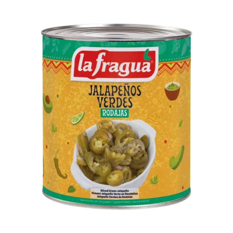Jalapeños Verdes en Rodajas Lata 3 kg (A10) Apilable · 6 unidades · La Fragua