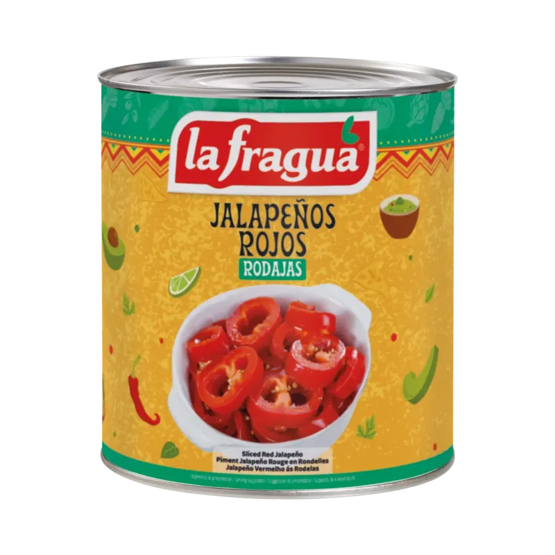 Jalapeños Rojos en Rodajas Lata 3 kg (A10) · 6 unidades · La Fragua