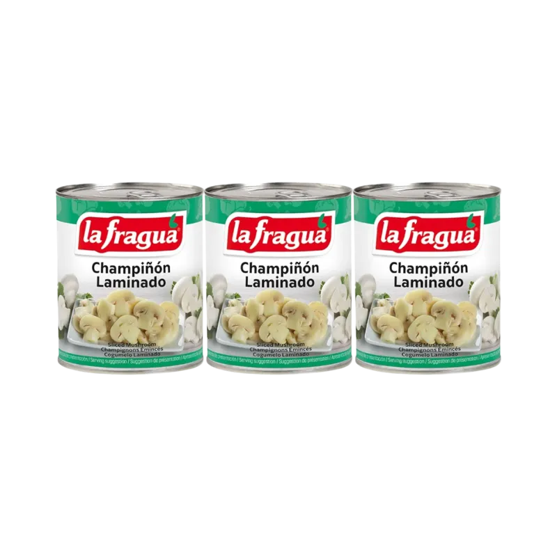 Champiñón Laminado I Lata 1/4 kg Pack3 F.A. · 4 unidades · La Fragua