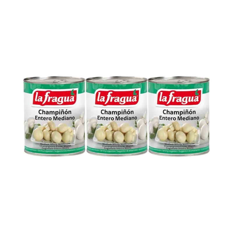 Champiñón Entero I Lata 1/4 kg Pack3 F.A. - Calibre: Mediano · 4 unidades · La Fragua