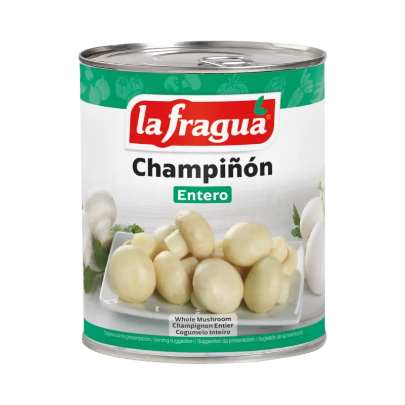 Champiñón Entero I Lata 1 kg F.A. - Calibre: Mediano · 12 unidades · La Fragua