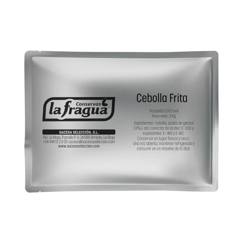 Cebolla Frita en Aceite de Girasol Bolsa 3 kg Bolsa Termosellada · 5 unidades · La Fragua
