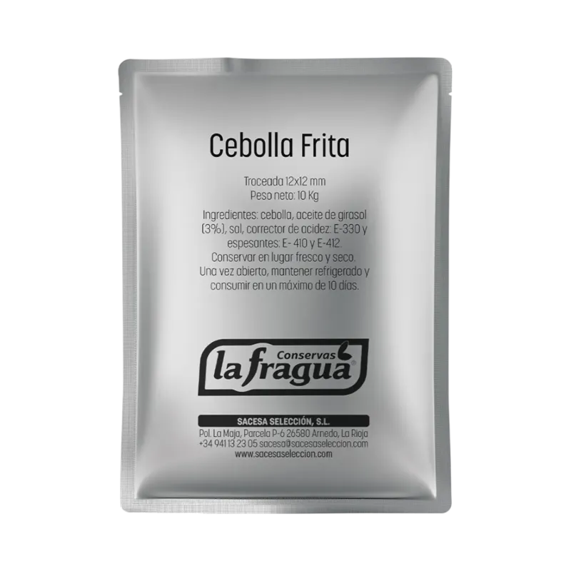 Cebolla Frita en Aceite de Girasol Bolsa 10 kg Bolsa Aséptica · La Fragua