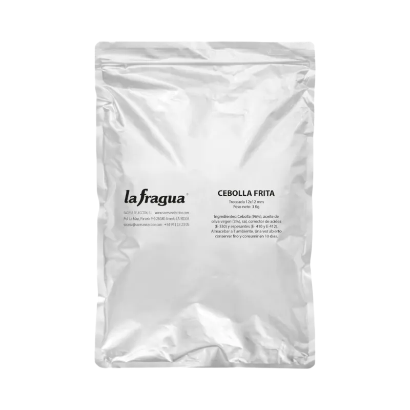 Cebolla Frita en Aceite de Oliva Virgen Bolsa 3 kg Bolsa Termosellada · 5 unidades · La Fragua
