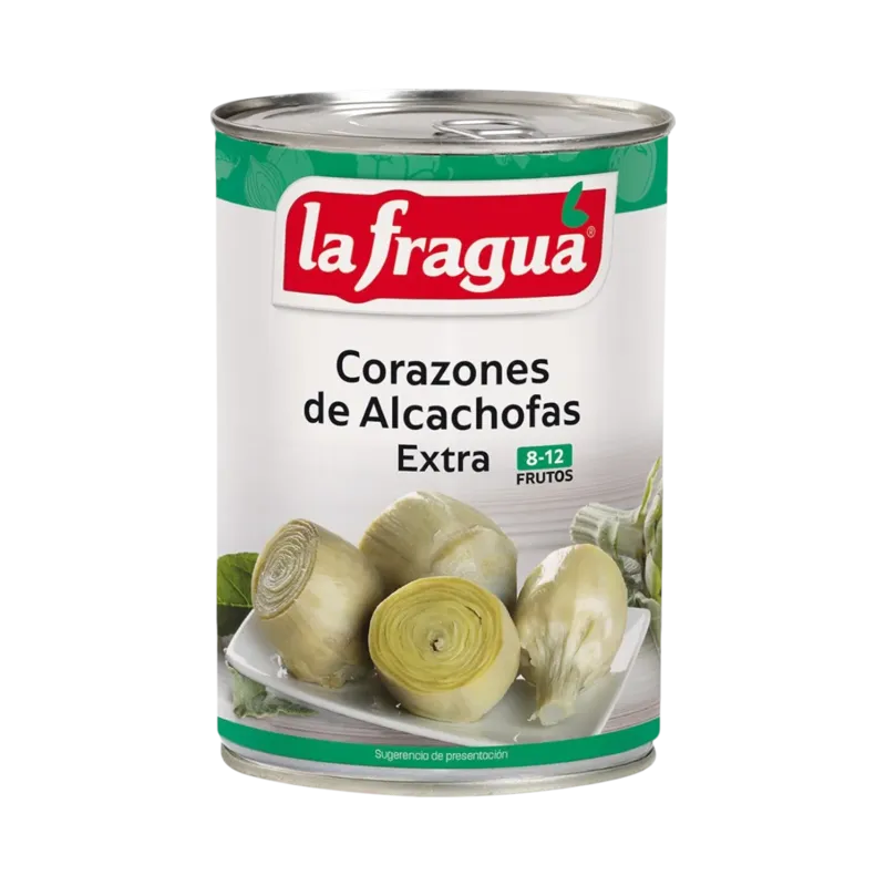 Alcachofa Entera 8-12 Extra Lata 1/2 kg F.A. - Apilable · 12 unidades · La Fragua