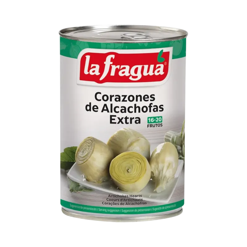 Alcachofa Entera 16-20 Extra Lata 1/2 kg F.A. - Apilable · 12 unidades · La Fragua