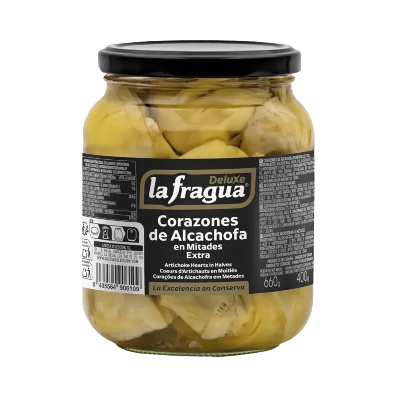 Alcachofa Mitades Extra Tarro-720 POT · 6 unidades · La Fragua