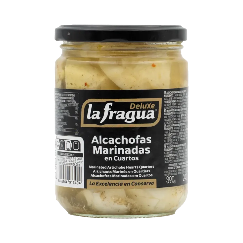 Alcachofas Marinadas en Cuartos Tarro-445 · 12 unidades · La Fragua
