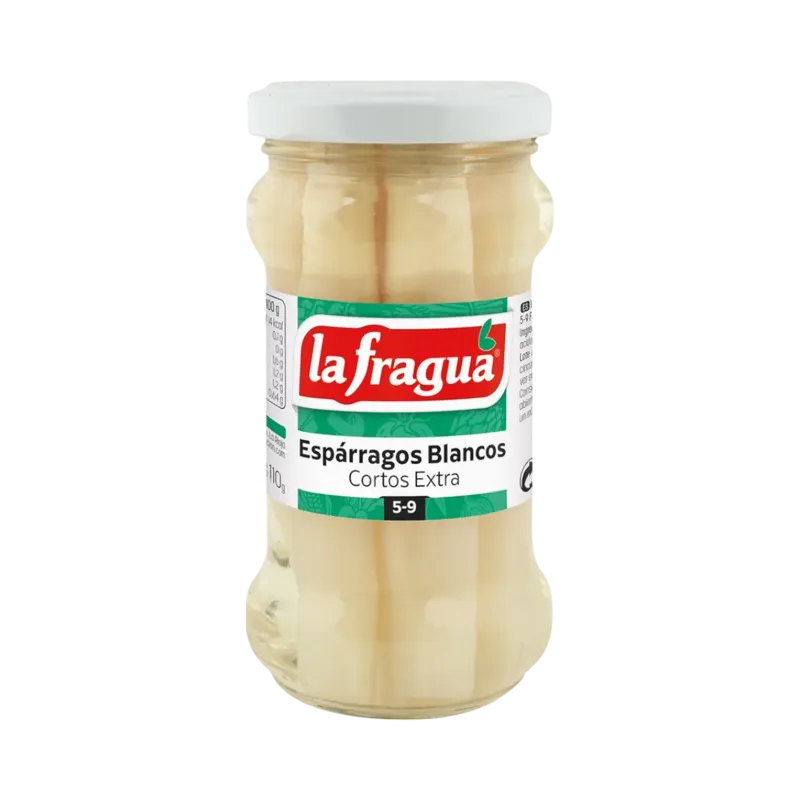 Espárragos Cortos 5-9 Extra Tarro-212 11 cm · 12 unidades · La Fragua