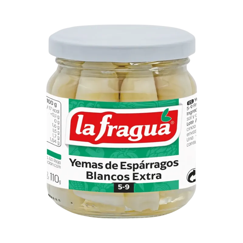 Yemas de Espárragos 5-9 Extra Tarro-212 7 cm · 12 unidades · La Fragua