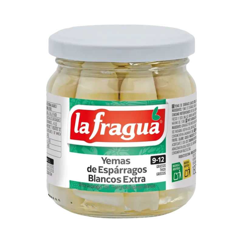 Yemas de Espárragos 9-12 Extra Tarro-212 7 cm · 12 unidades · La Fragua