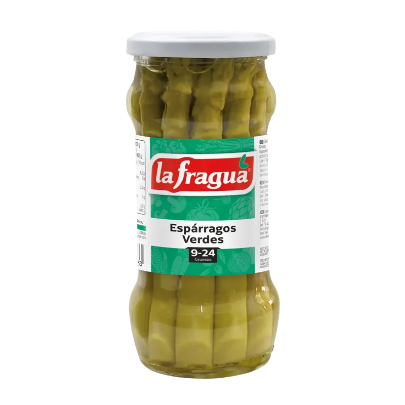 Espárragos Verdes 9-24 I Tarro-580 16 cm · 12 unidades · La Fragua