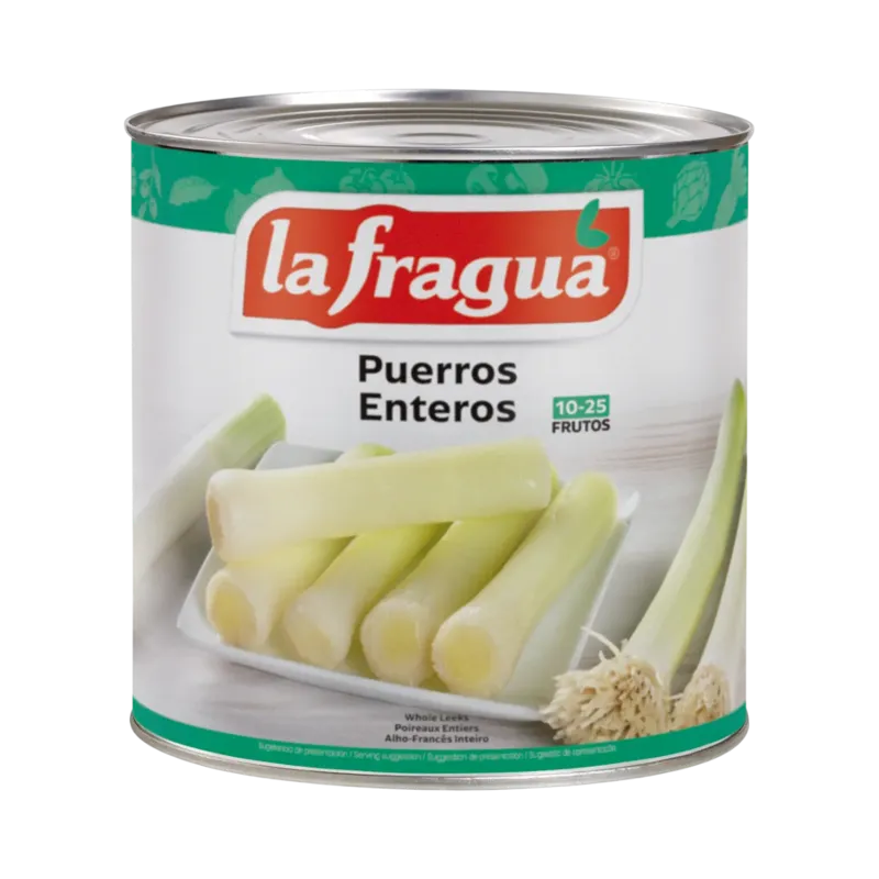Puerros Enteros 10-25 I Lata 3 kg · 6 unidades · La Fragua