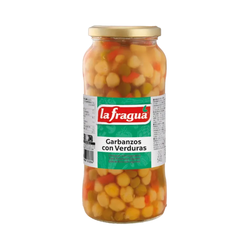 Garbanzos con Verdura Tarro-580 · 12 unidades · La Fragua