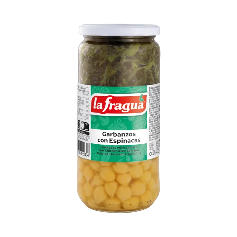 Garbanzos con Espinacas Tarro-720 · 12 unidades · La Fragua
