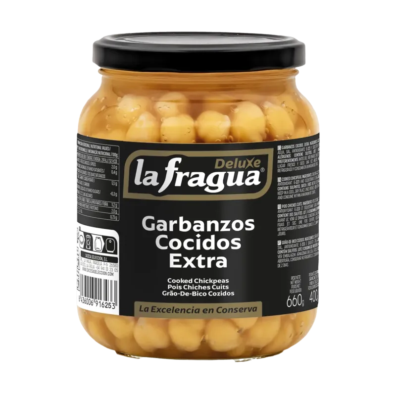 Garbanzos Extra Tarro-720 POT Variedad: Mexicano Gordo · 6 unidades · La Fragua
