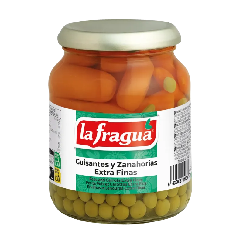 Guisantes Extrafinos y Zanahorias Baby Tarro-370 · 12 unidades · La Fragua