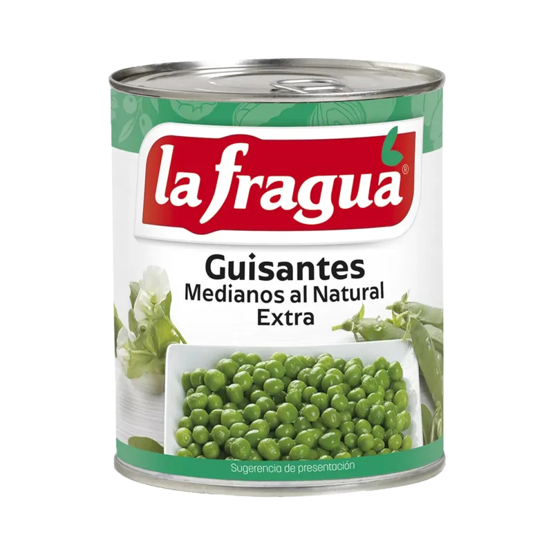 Guisantes Medianos al Natural Extra Lata 1/4 kg F.A. - Apilable · 12 unidades · La Fragua