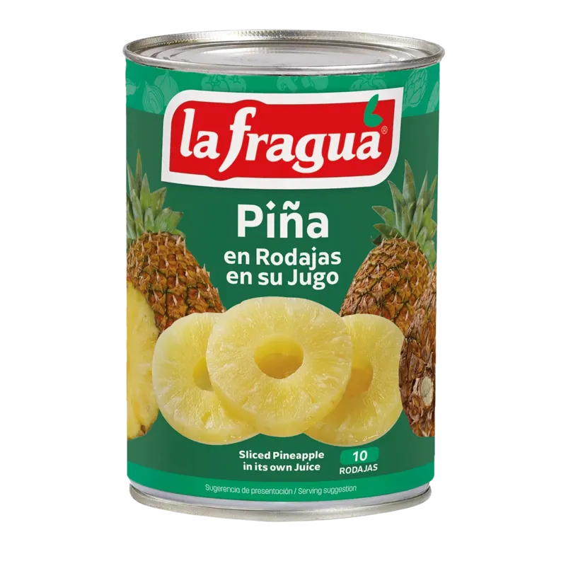 Piña en su Jugo Rodajas 10 Lata 3/4 kg F.A. · 12 unidades · La Fragua