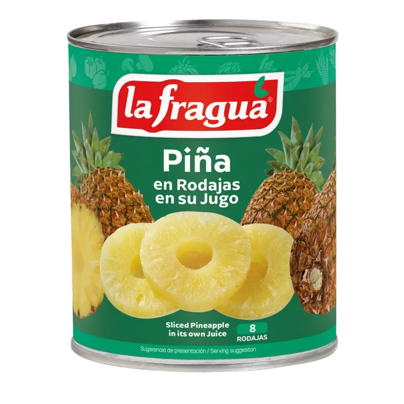 Piña en su Jugo Rodajas 8-10 Lata 1 kg F.A. · 12 unidades · La Fragua
