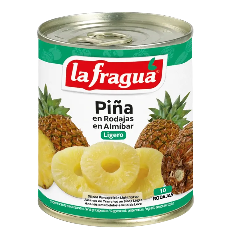 Piña en Almíbar Ligero Rodajas 10 Lata 3/4 kg F.A. · 12 unidades · La Fragua