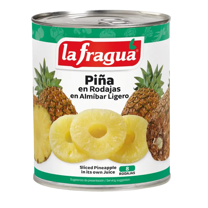Piña en Almíbar Ligero Rodajas 8 Lata 1 kg F.A. · 12 unidades · La Fragua