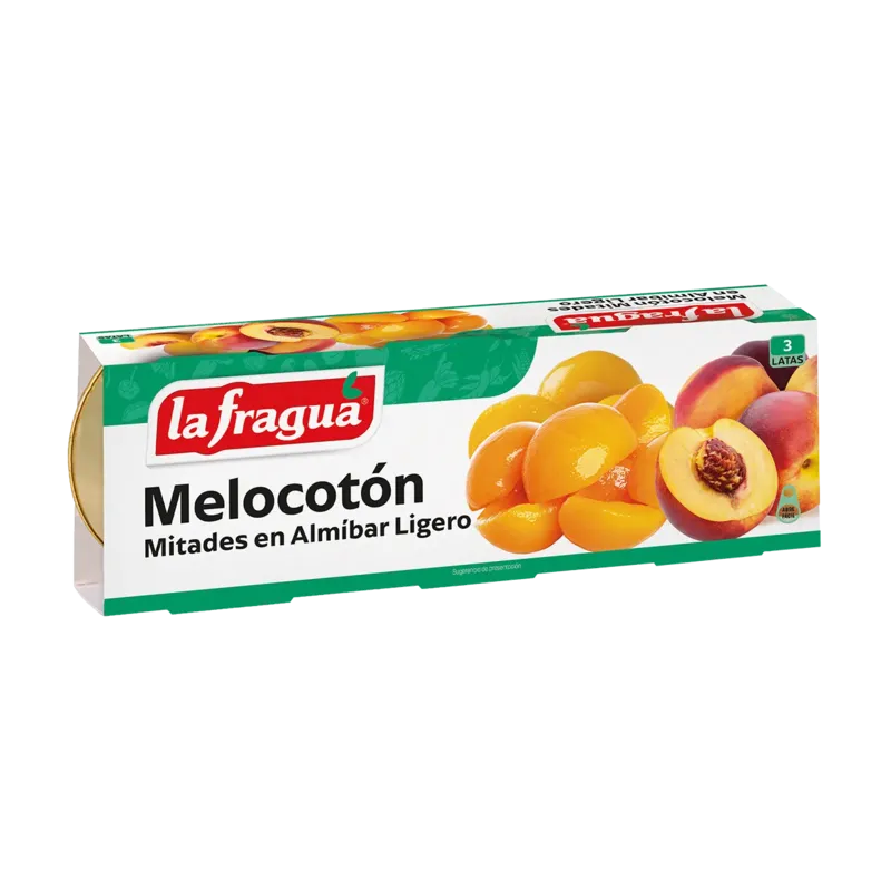 Melocotón Almíbar Ligero Mitades Extra 1/4 kg Pack3 F.A. · 8 unidades · La Fragua