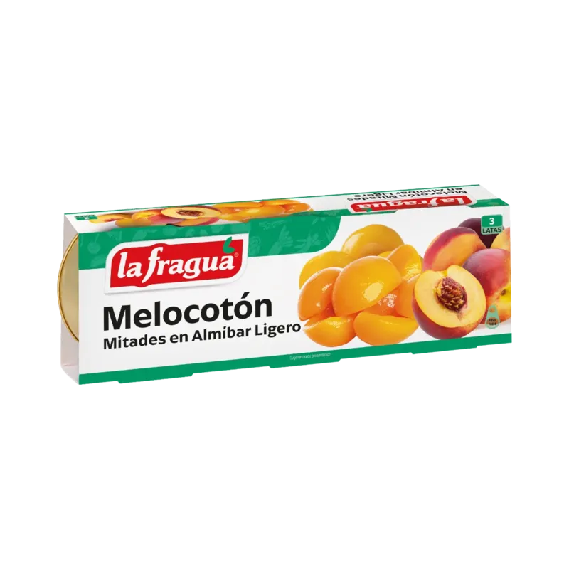Melocotón Almíbar Ligero Mitades Extra 1/4 kg Pack3 F.A. · 8 unidades · La Fragua