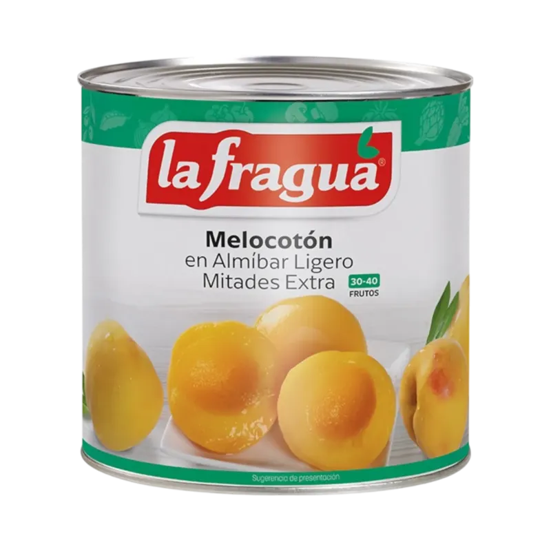 Melocotón Almíbar Ligero Mitades 30-40 Extra 3 kg · 6 unidades · La Fragua