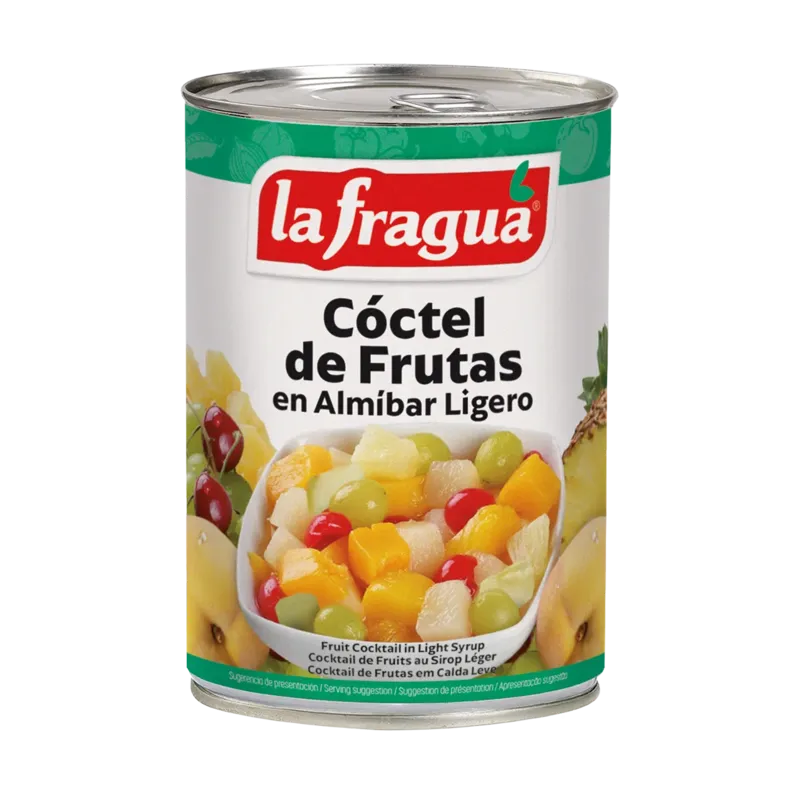 Cóctel 5 Frutas en Almíbar Ligero I Lata 1/2 kg · 12 unidades · La Fragua