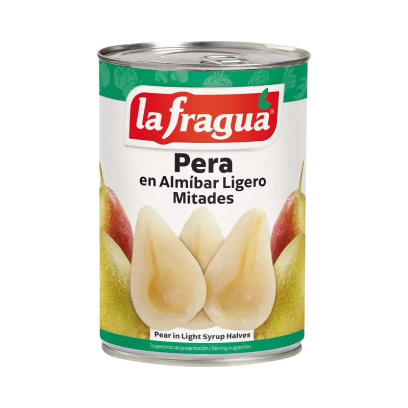 Pera en Almíbar Ligero Mitades 3-6 I Lata 1/2 kg F.A. · 12 unidades · La Fragua