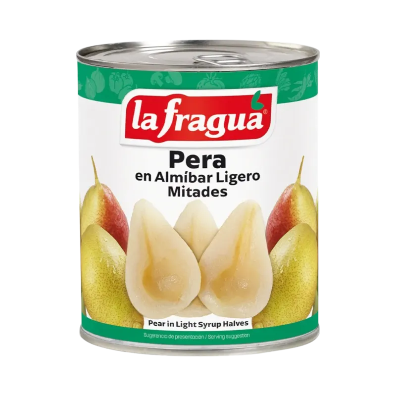 Pera en Almíbar Ligero Mitades 5-9 I Lata 1 kg F.A. · 12 unidades · La Fragua