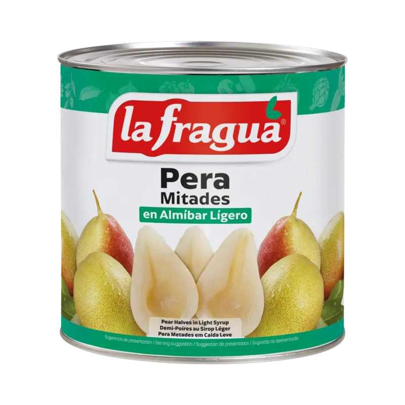 Pera en Almíbar Ligero Mitades 25-35 I Lata 3 kg · 6 unidades · La Fragua