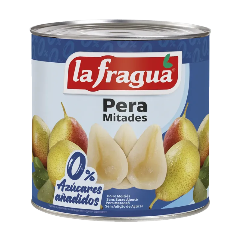 Pera SIN Azúcar Añadido Mitades 25-35 I Lata 3 kg · 6 unidades · La Fragua