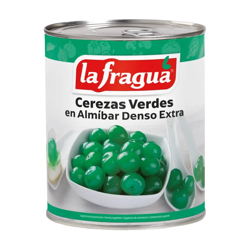 Cerezas Verdes en Almíbar Denso I Lata 1 kg F.A. (30-32 ºBrix) · 12 unidades · La Fragua