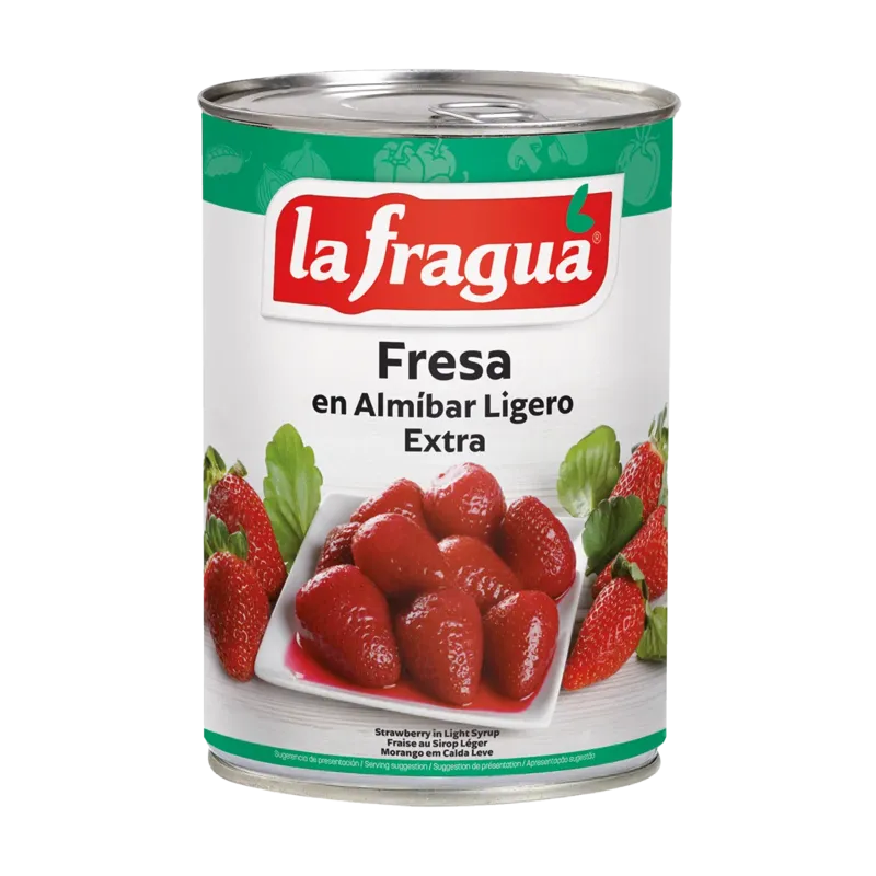 Fresa en Almíbar Ligero Extra Lata 1/2 kg F.A. · 12 unidades · La Fragua