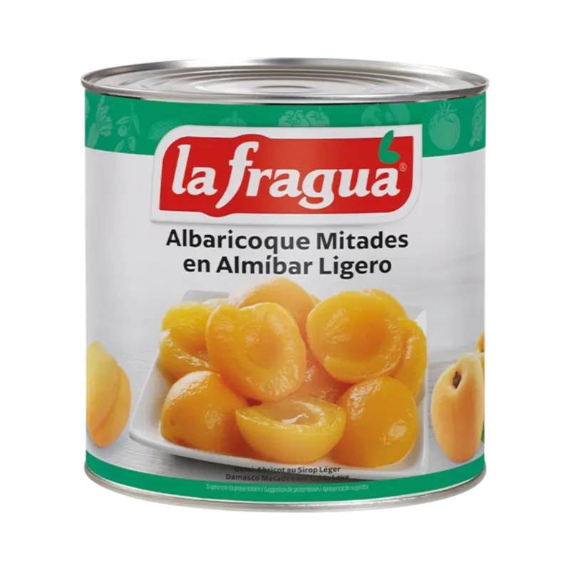 Albaricoque en Almíbar Ligero Mitades I Lata 3 kg · 6 unidades · La Fragua