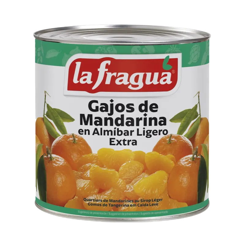 Gajos de Mandarina en Almíbar Ligero Extra Lata 3 kg (Satsuma) · 6 unidades · La Fragua