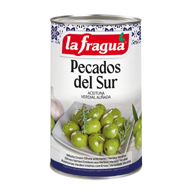 Aceitunas Verdes Aliñadas I Lata 5 kg Variedad: Verdial · 3 unidades · La Fragua