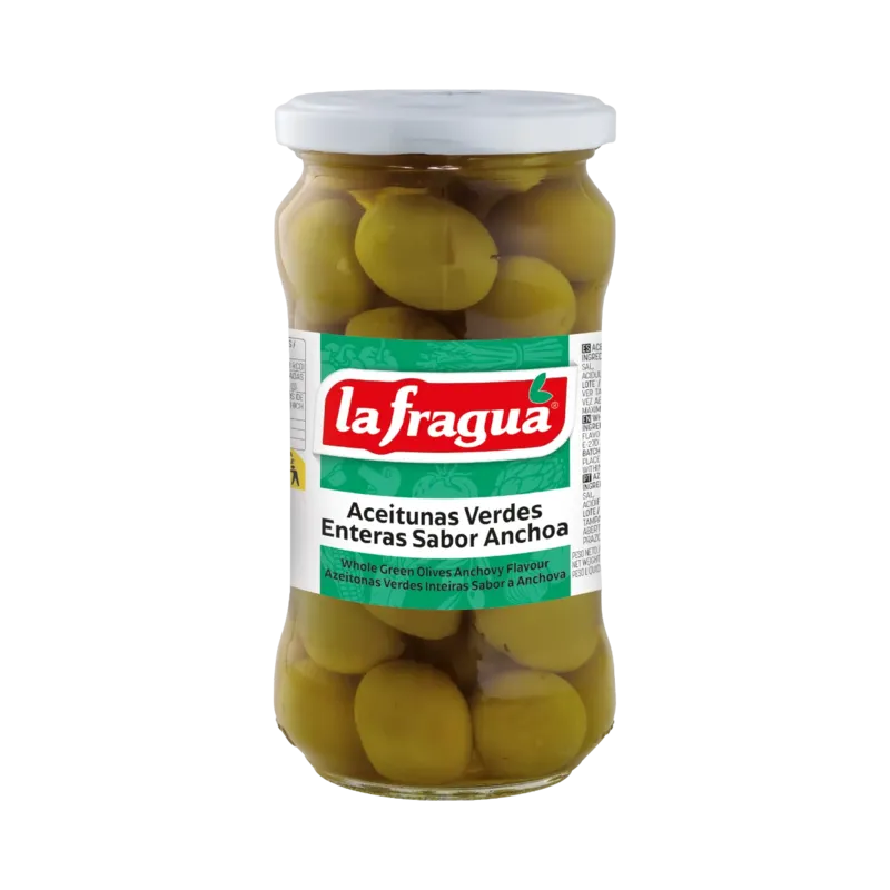Aceitunas Sabor Anchoa 201/220 I Tarro-370 Variedad: Manzanilla · 12 unidades · La Fragua
