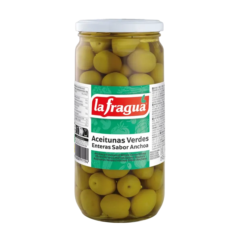 Aceitunas Sabor Anchoa 201/220 I Tarro-720 Variedad: Manzanilla · 12 unidades · La Fragua