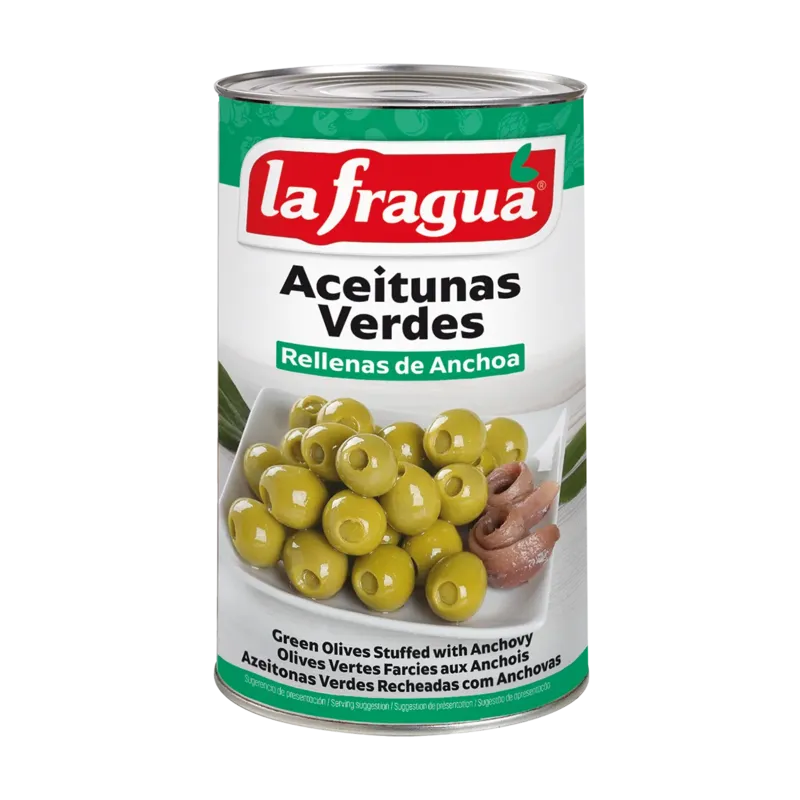 Aceitunas Rellenas de Anchoa 161/200 I Lata 5 kg Variedad: Manzanilla · 3 unidades · La Fragua