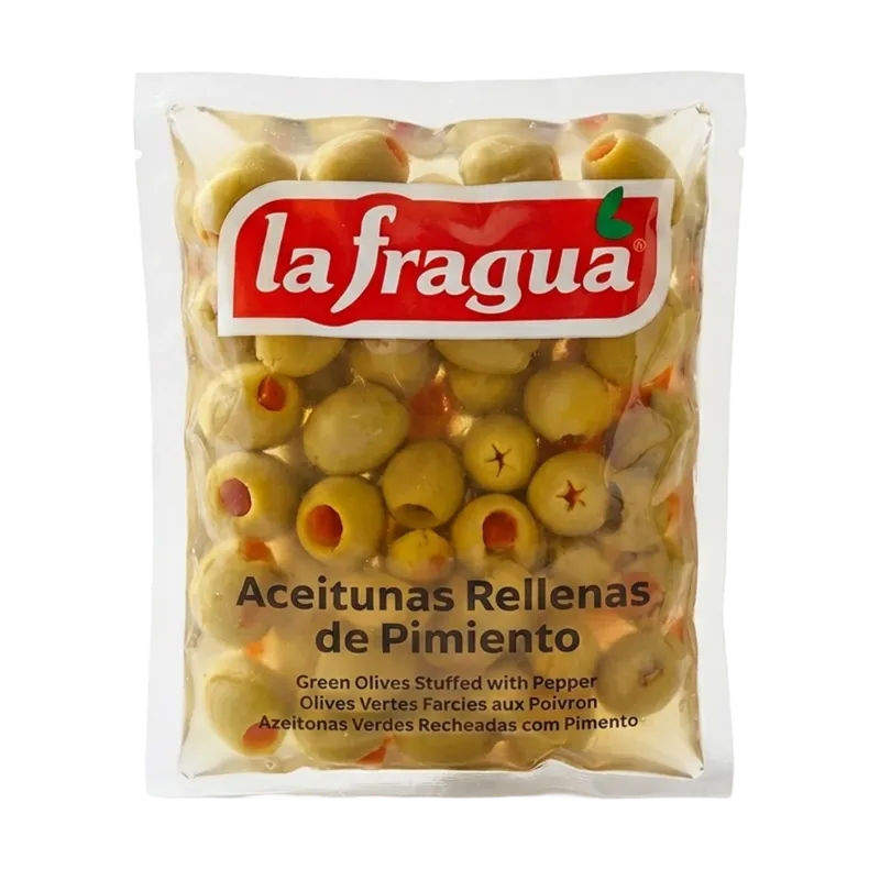 Aceitunas Rellenas de Pimiento 300/340 I Bolsa 200 g Variedad: Manzanilla · 48 unidades · La Fragua