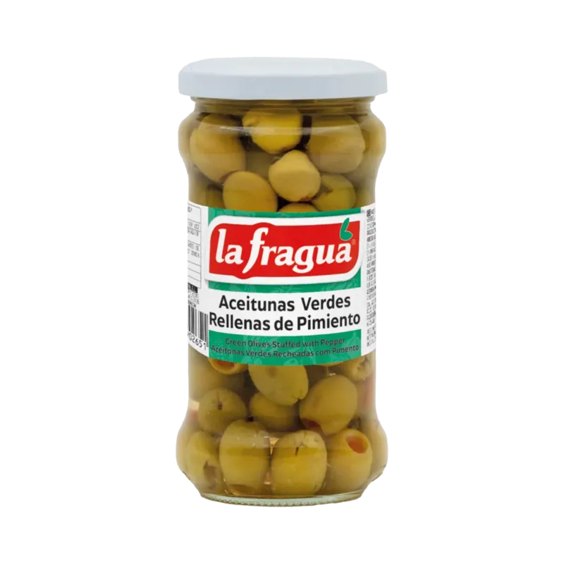 Aceitunas Rellenas de Pimiento 340/360 I Tarro-314 Variedad: Hojiblanca · 12 unidades · La Fragua