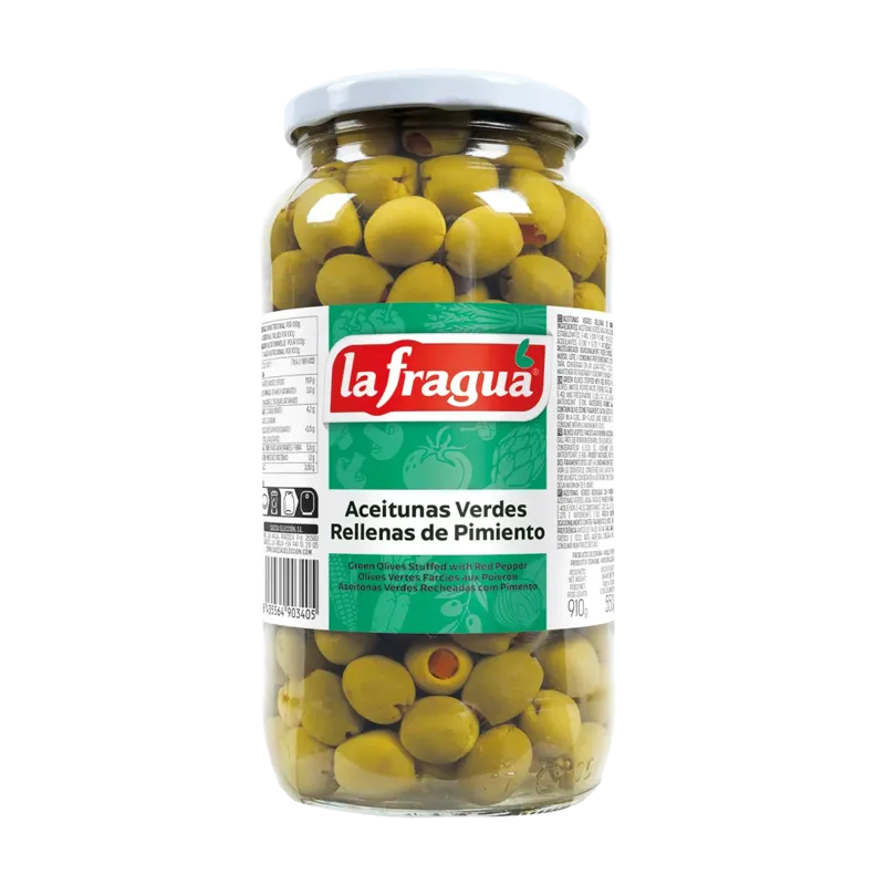 Aceitunas Rellenas de Pimiento 340/360 I T-1/4 Galón Variedad: Hojiblanca · 6 unidades · La Fragua