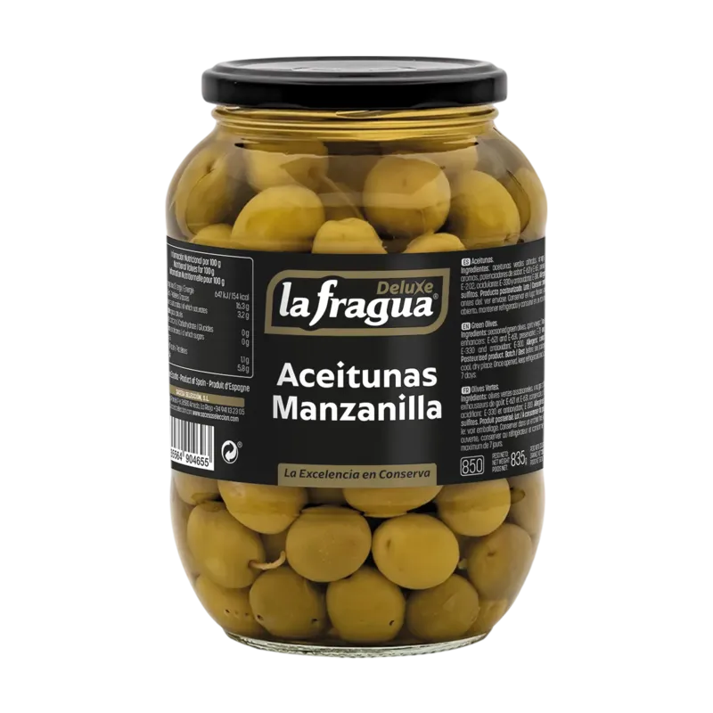 Aceitunas Manzanilla Enteras I Tarro-850 · 6 unidades · La Fragua