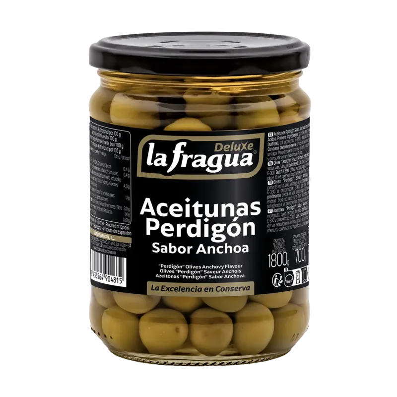 Aceitunas Pelotín Sabor Anchoa II Tarro-445 · 12 unidades · La Fragua
