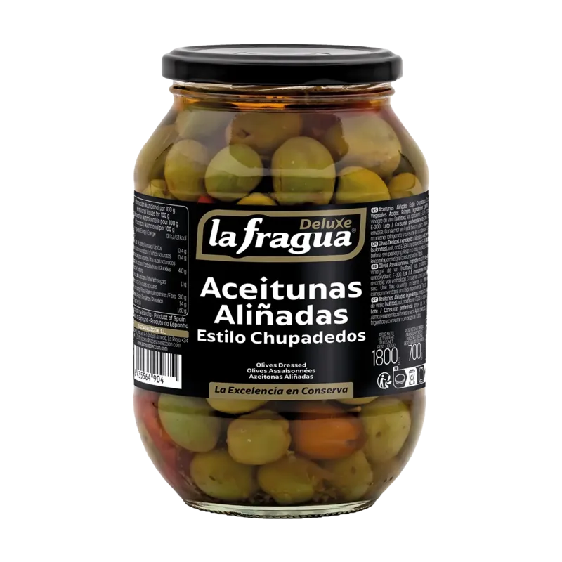 Aceitunas Aliñadas Estilo Chupadedos II Tarro-850 · 6 unidades · La Fragua