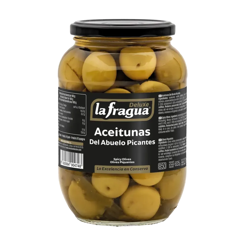 Aceitunas del Abuelo Picantes I Tarro-850 Variedad: Gordal · 6 unidades · La Fragua