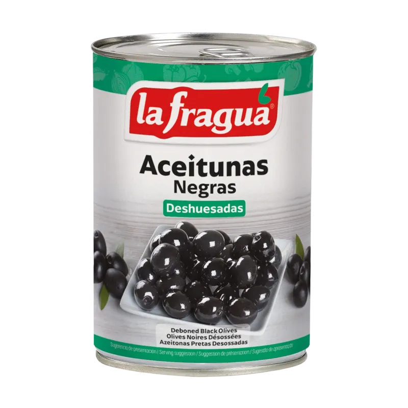 Aceitunas Negras Deshuesadas 181/220 I Lata 1/2 kg Variedad: Hojiblanca - F.A. · 12 unidades · La Fragua